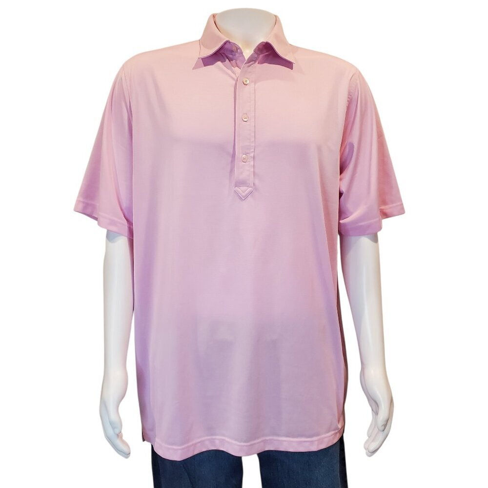 DONALD ROSS SZ L Men's Lightweight Performance Golf Polo Shirt in Pink